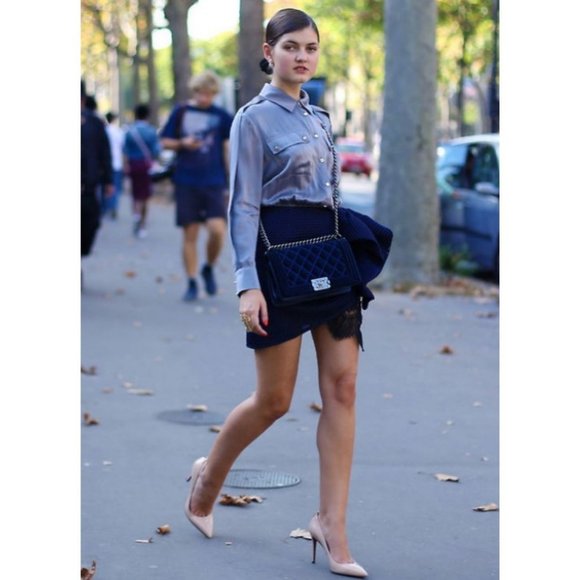 Self-Portrait Dresses & Skirts - Self Portrait Silk Button Down Shirt Tulle Dress Size 0 Grey Blue Authentic